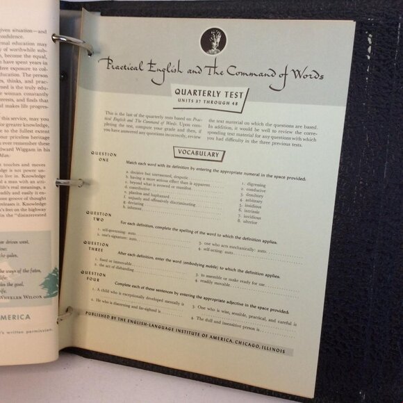Vintage Text Book 1960 Practical English And Command of Words Adult Education - Picture 10 of 10